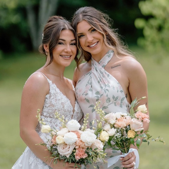 Revelry Athena Satin Floral Print Dress - Picture 3 of 3